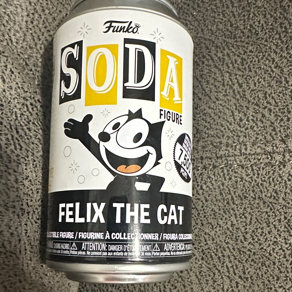 Funko Soda Felix The Cat Can Figure - Black, White & Yellow
